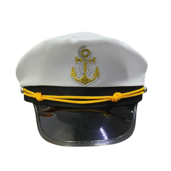 Chapéu Quepe de Marinheiro Luxo Fantasia Cosplay