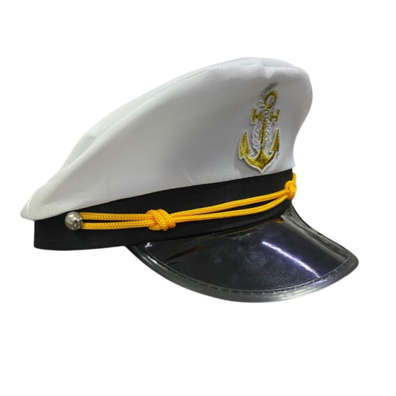 Chapéu Quepe de Marinheiro Luxo Fantasia Cosplay