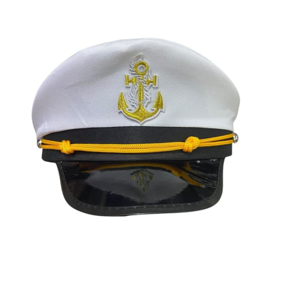 Chapéu Quepe de Marinheiro Luxo Fantasia Cosplay