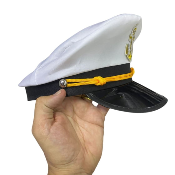 Chapéu Quepe de Marinheiro Luxo Fantasia Cosplay