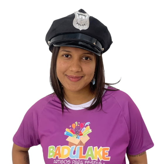 Chapéu Quepe Policial Acessório de Fantasia