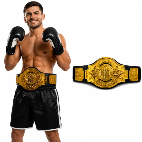 Cinturão Dourado Lutador Boxe Campeão Fantasia Carnaval Cinturão Dourado Lutador Boxe Campeão Fantasia Carnaval