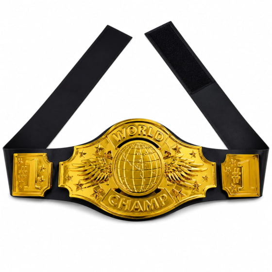 Cinturão Dourado Lutador Boxe Campeão Fantasia Carnaval