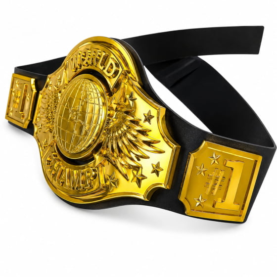 Cinturão Dourado Lutador Boxe Campeão Fantasia Carnaval