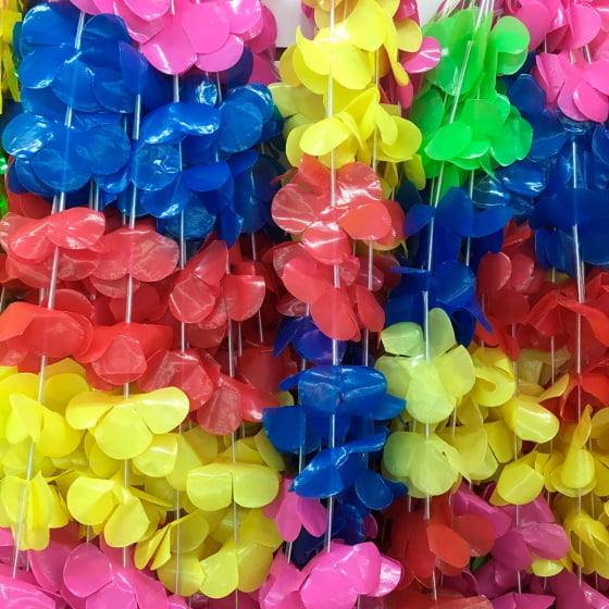 Colar Havaiano Tradicional Colorido - 12 unidades