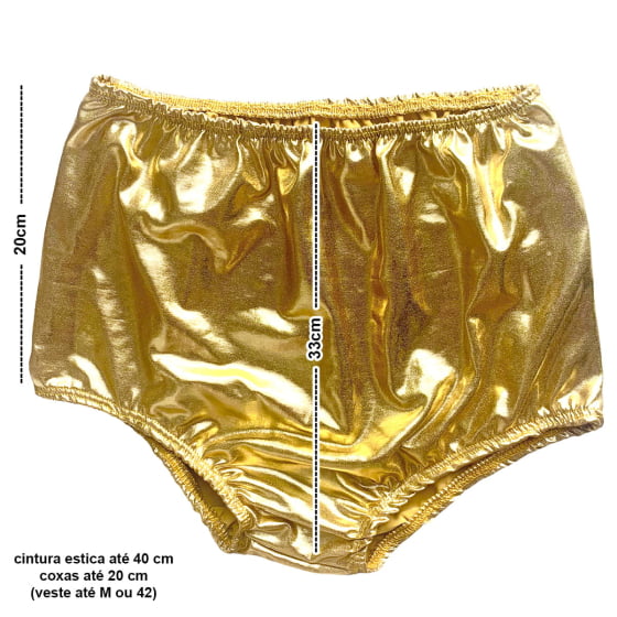 Conjunto Biquini Hot Pants Laminado Metalizado Coleção Carnaval