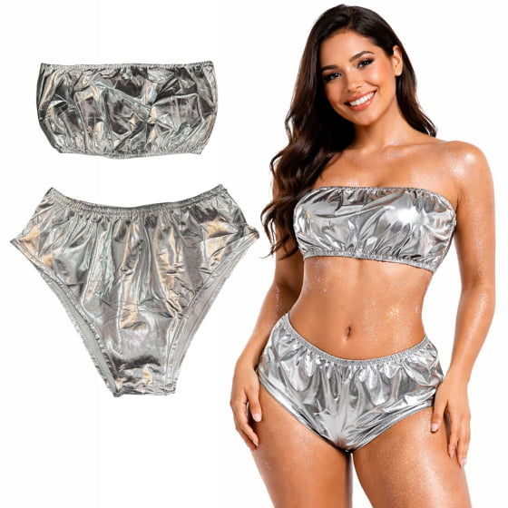 Conjunto Biquini Hot Pants Laminado Metalizado Coleção Carnaval