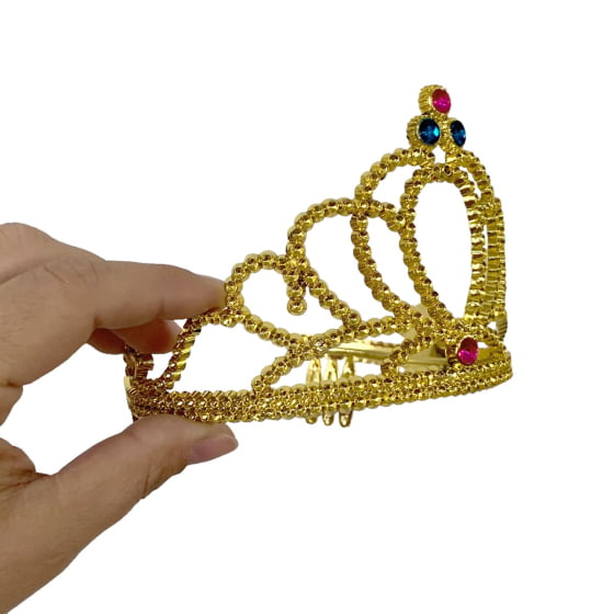 Coroa de Princesa Dourada Acessório de Fantasia
