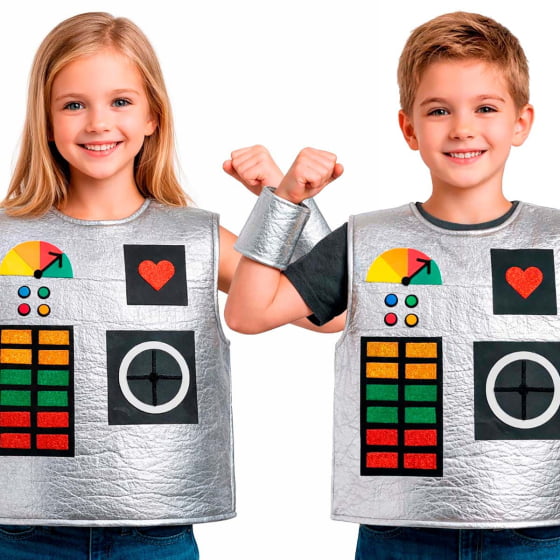 Fantasia Infantil Robô Futurista Para Meninos ou Meninas