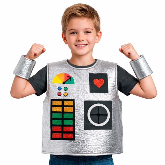 Fantasia Infantil Robô Futurista Para Meninos ou Meninas