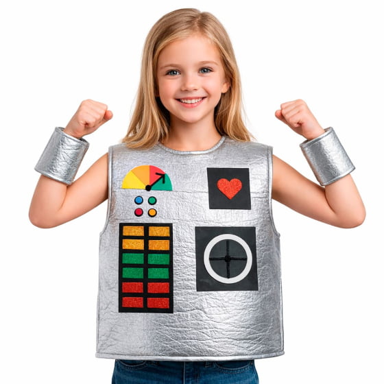 Fantasia Infantil Robô Futurista Para Meninos ou Meninas