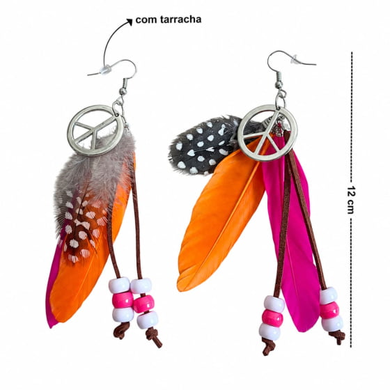 Kit Acessórios Fantasia Hippie Feminina 4 Itens