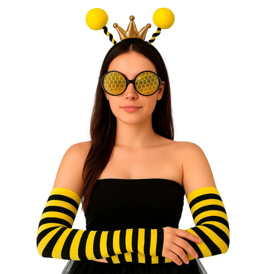 Kit Acessórios Fantasia (Tiara + Óculos + Luvas) Escolha o Modelo