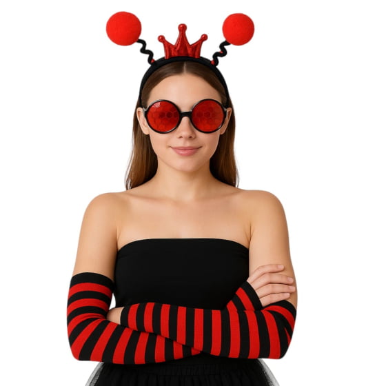 Kit Acessórios Fantasia (Tiara + Óculos + Luvas) Escolha o Modelo