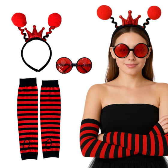 Kit Acessórios Fantasia (Tiara + Óculos + Luvas) Escolha o Modelo