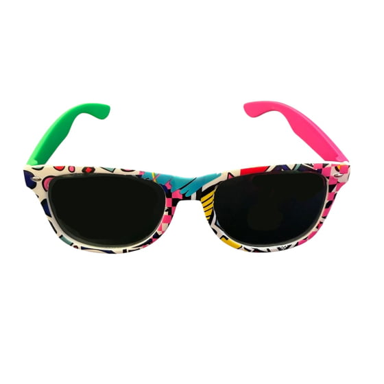 Kit Anos 80 Flash Back (Óculos + Luvas + Brincos + Mechas Coloridas)