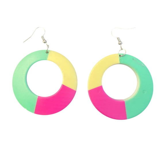 Kit Anos 80 Flash Back (Óculos + Luvas + Brincos + Mechas Coloridas)