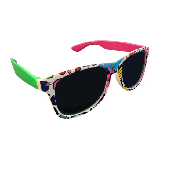 Kit Anos 80 Flash Back (Óculos + Luvas + Brincos + Mechas Coloridas)