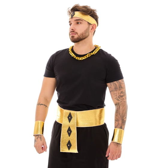 Kit de Acessórios para Fantasia Faraó Egípcio