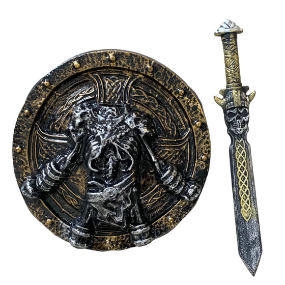 Kit Escudo com Espada Caveira Medieval