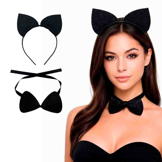 Kit Gatinha Fantasia Carnaval Bloquinho 