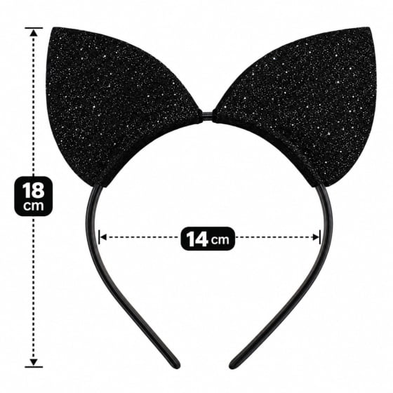 Kit Acessórios Fantasia Gatinha Carnaval Cosplay (Tiara + Gravata)