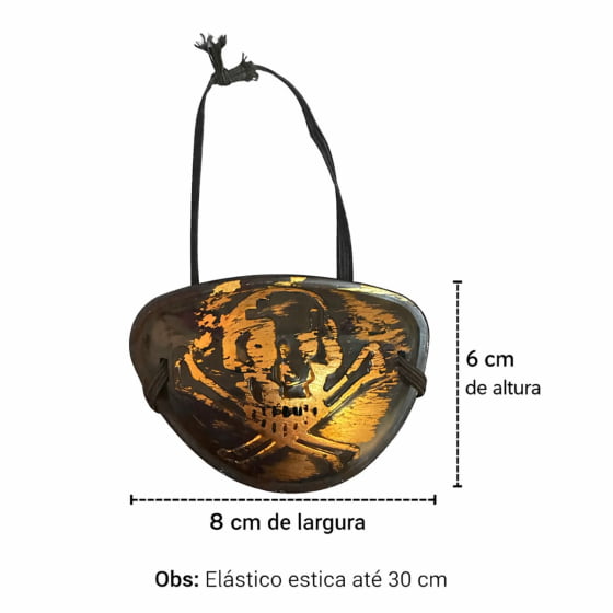 Kit Pirata com Tapa Olho Bandana e Brinco