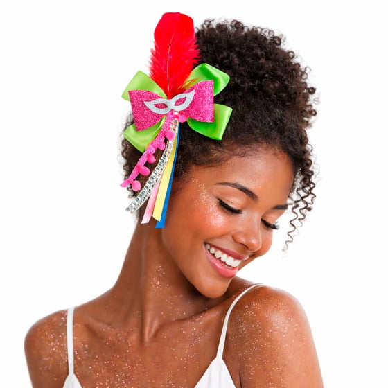 Laço Presilha de Cabelo Máscara Carnaval