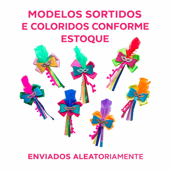 Laço Presilha de Cabelo Máscara Carnaval Laço Presilha de Cabelo Máscara Carnaval