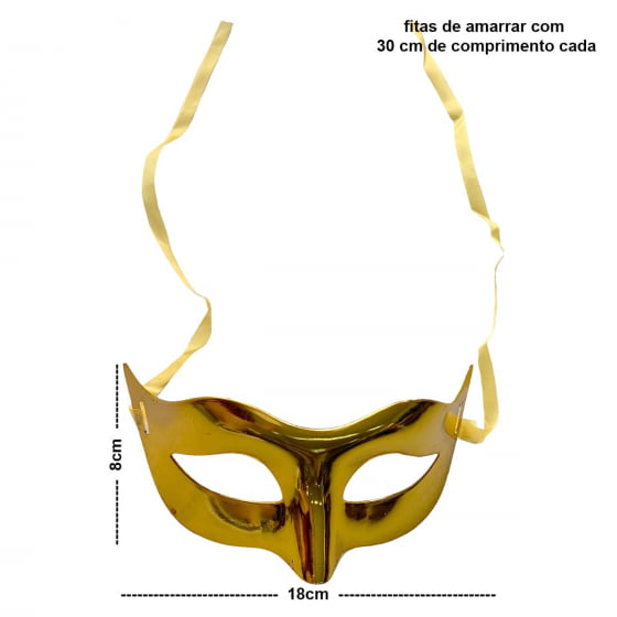 Máscara Fabi Metalizada Acessório para Carnaval 