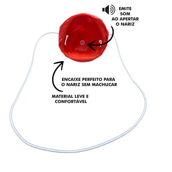 Nariz de Palhaço Plástico com Som
