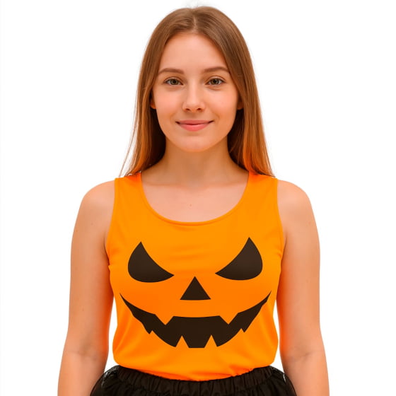 Regata Abóbora Laranja Halloween Adulto