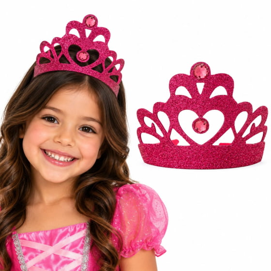 Tiara Coroa EVA Glitter Acessório Fantasia 