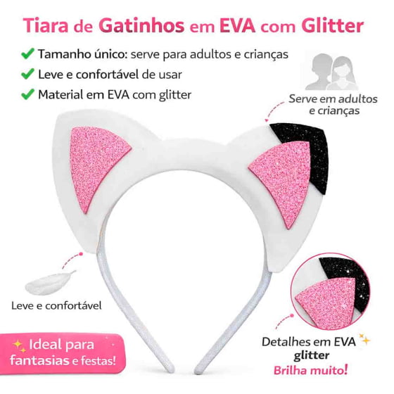 Tiara Gato Dollhouse Acessório de Fantasia