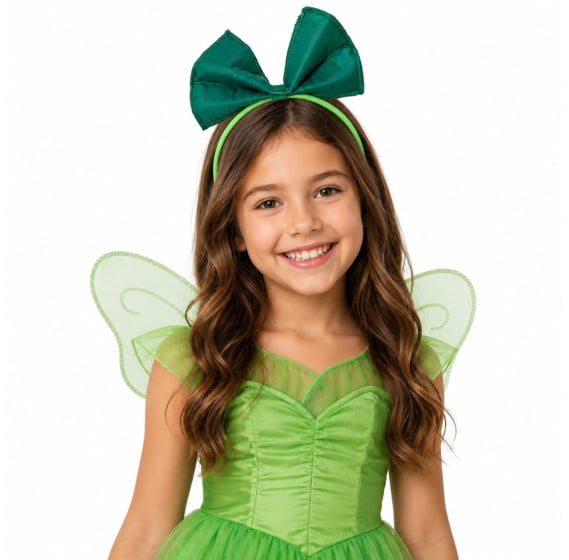 Tiara Laço Verde Boneca de Pano ou Fadinha