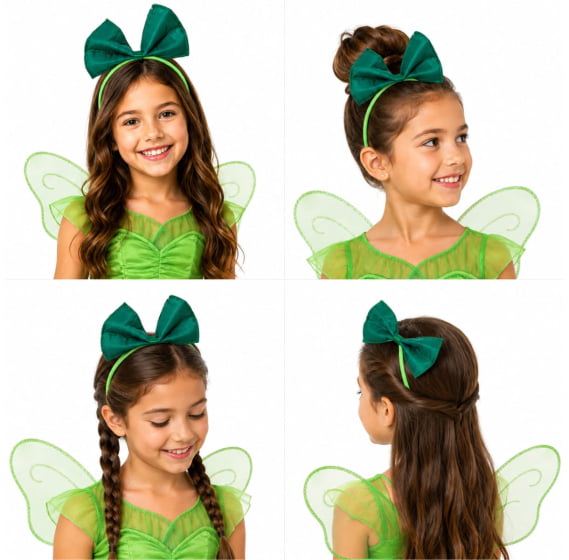 Tiara Laço Verde Boneca de Pano ou Fadinha