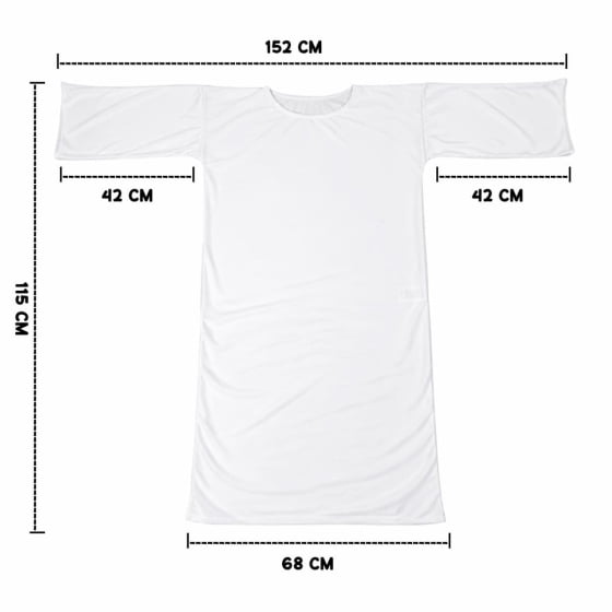 Túnica Branca Lisa Adulto para Fantasias