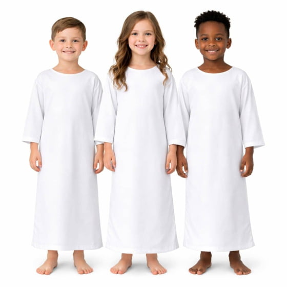 Túnica Branca Lisa Infantil para Fantasias