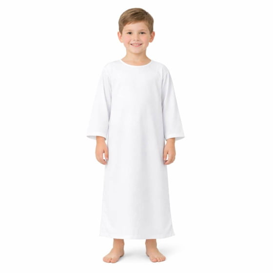Túnica Branca Lisa Infantil para Fantasias