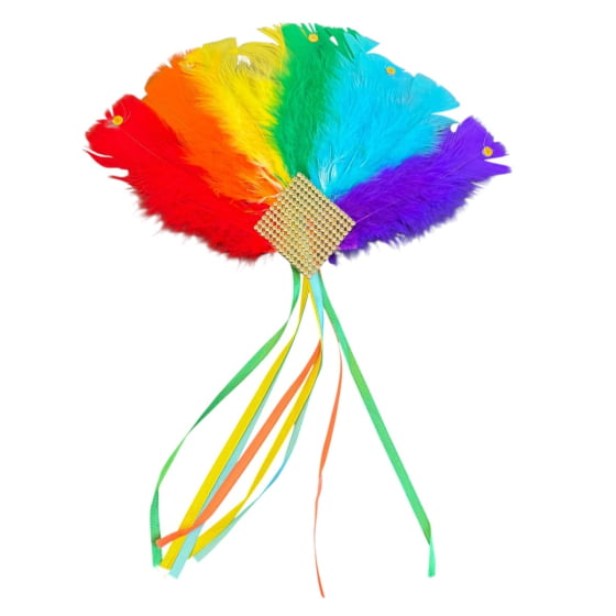Acessório de Cabeça Penas Coloridas com Strass