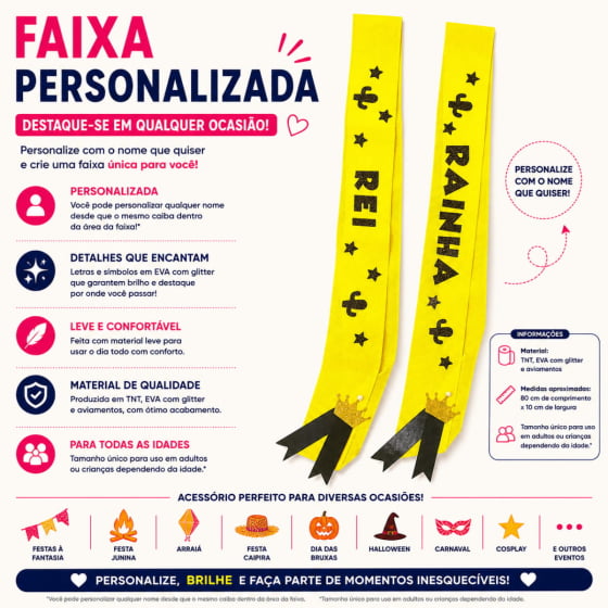 Faixa Personalizada Com Nome Para Miss Mister Rainha Rei