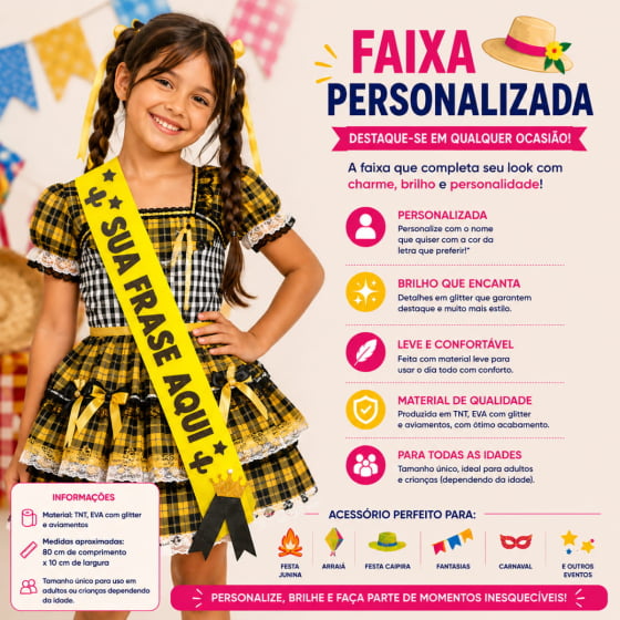 Faixa Personalizada Com Nome Para Miss Mister Rainha Rei