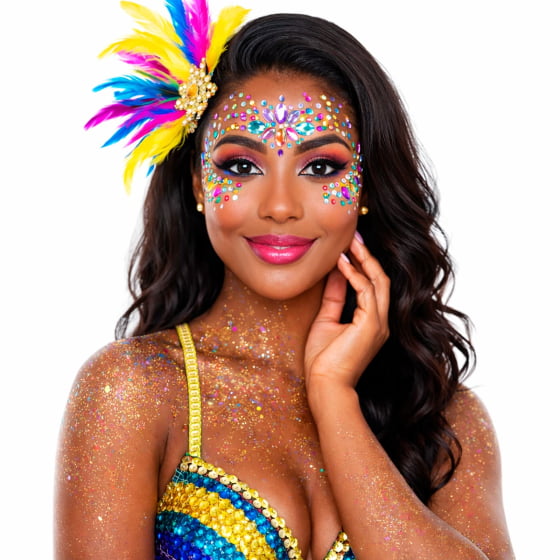 Kit Cartela de Pedrinhas Adesivas Face Stickers com 12 unidades