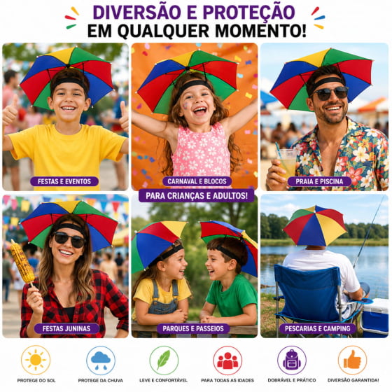 Mini Guarda Chuva de Frevo Carnaval para Cabeça Mini Guarda Chuva de Frevo Carnaval para Cabeça