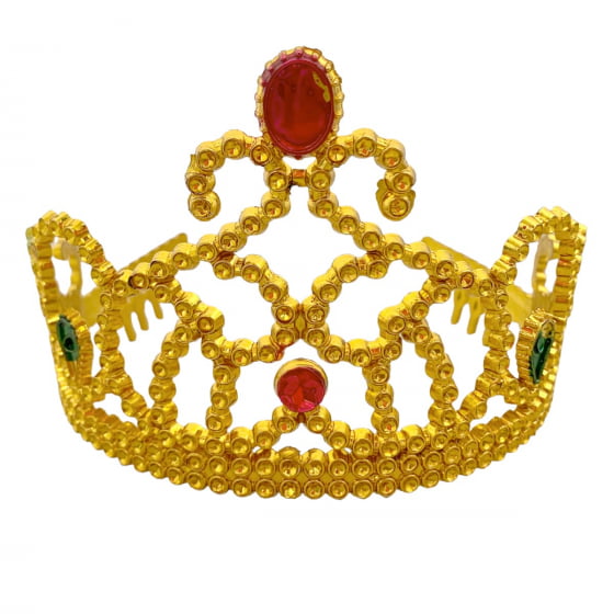 Coroa Dourada de Princesa Acessório para Fantasia