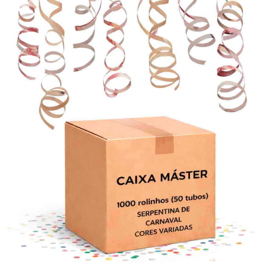 1.000 Rolos (50 Tubos) De Serpentina De Papel Carnaval Folia