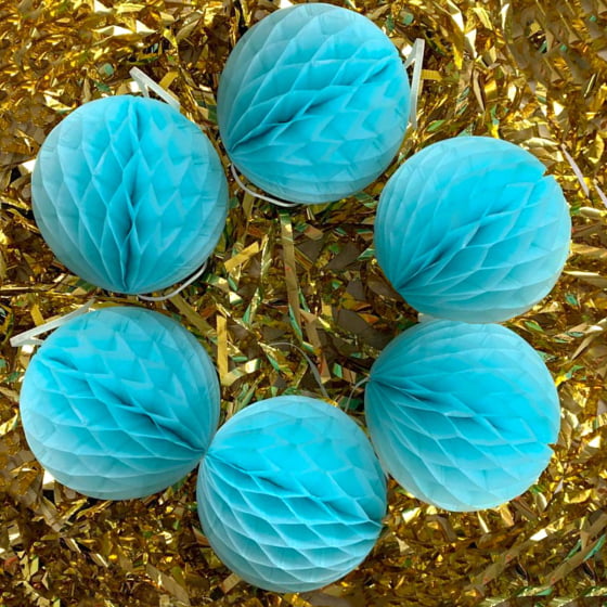Enfeite Varal Pompom Balão Origami de Papel de Seda Decorativo
