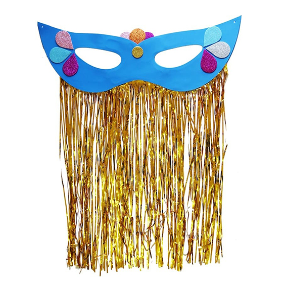 Máscara Carnaval Grande com Cortina Metalizada