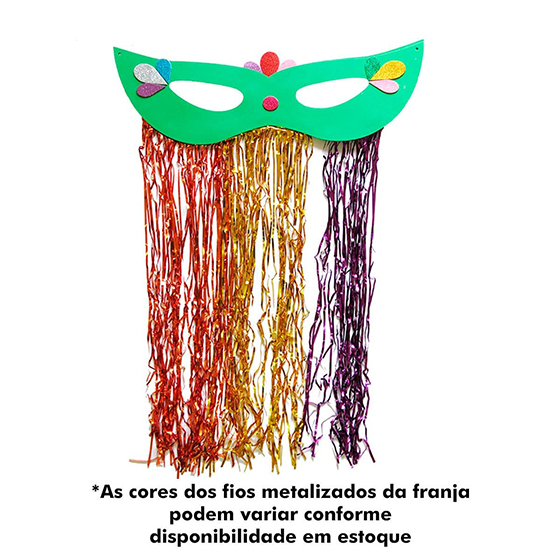 Máscara Carnaval Grande com Cortina Metalizada
