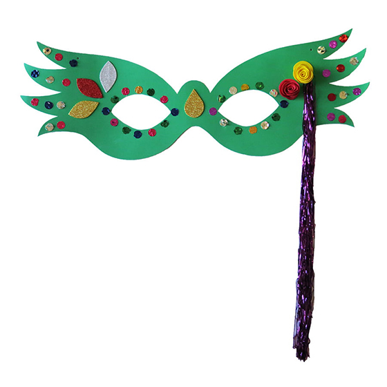 Máscara Carnaval Grande Luxo Verde